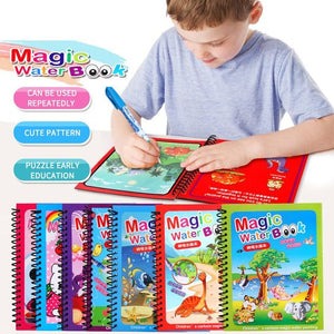 Magic Water Book Painting Drawing Coloring Board Book Doodle & Magic Water Pen(random Book )