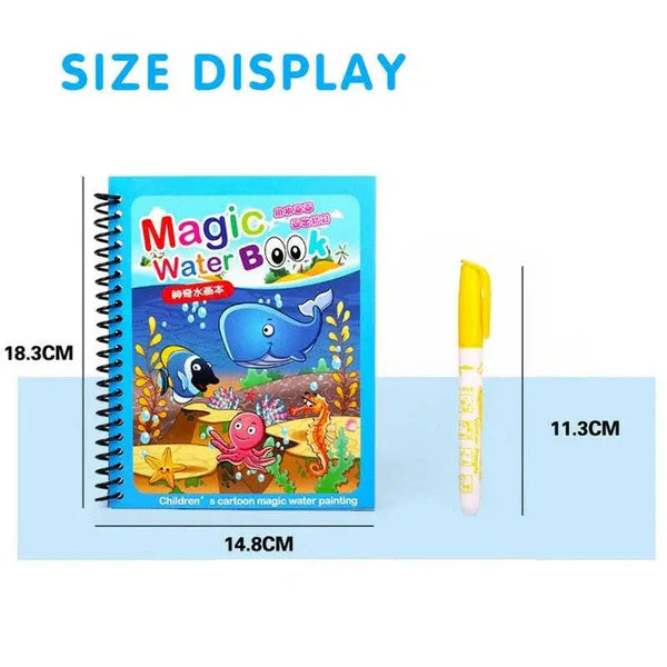 Magic Water Book Painting Drawing Coloring Board Book Doodle & Magic Water Pen(random Book )