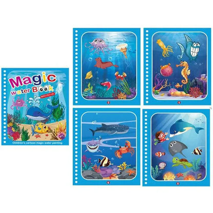 Magic Water Book Painting Drawing Coloring Board Book Doodle & Magic Water Pen(random Book )