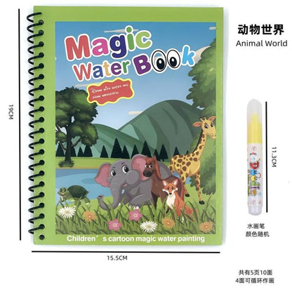 Magic Water Book Painting Drawing Coloring Board Book Doodle & Magic Water Pen(random Book )