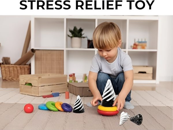 3d Rotating Spiral Cone Fingertip Printed Toys | Fidget Toy For Relief Of Stress And Anxiety (black & White)